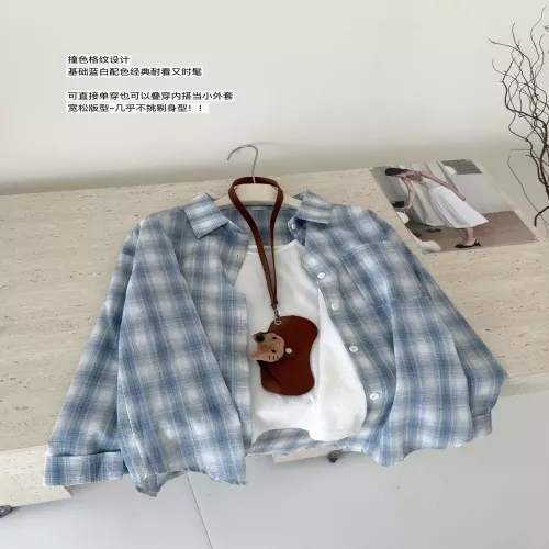 노브랜드 블루화이트 체크 셔츠와 화이트 나시 세트