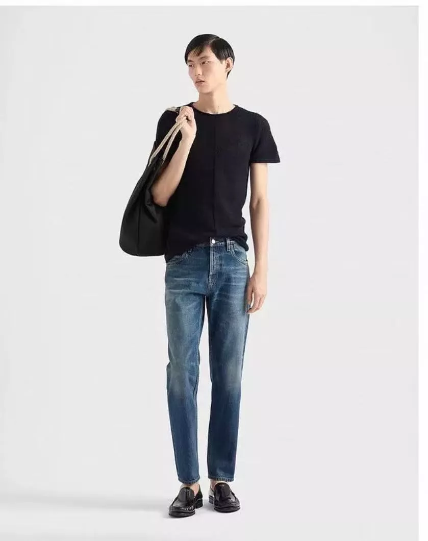 프라다 복고 워싱 블루 데님 팬츠 상세 이미지 20