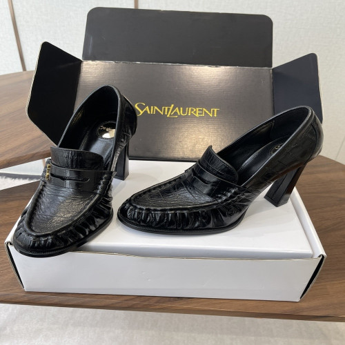 입생로랑 YSL 가죽 하이힐 로퍼