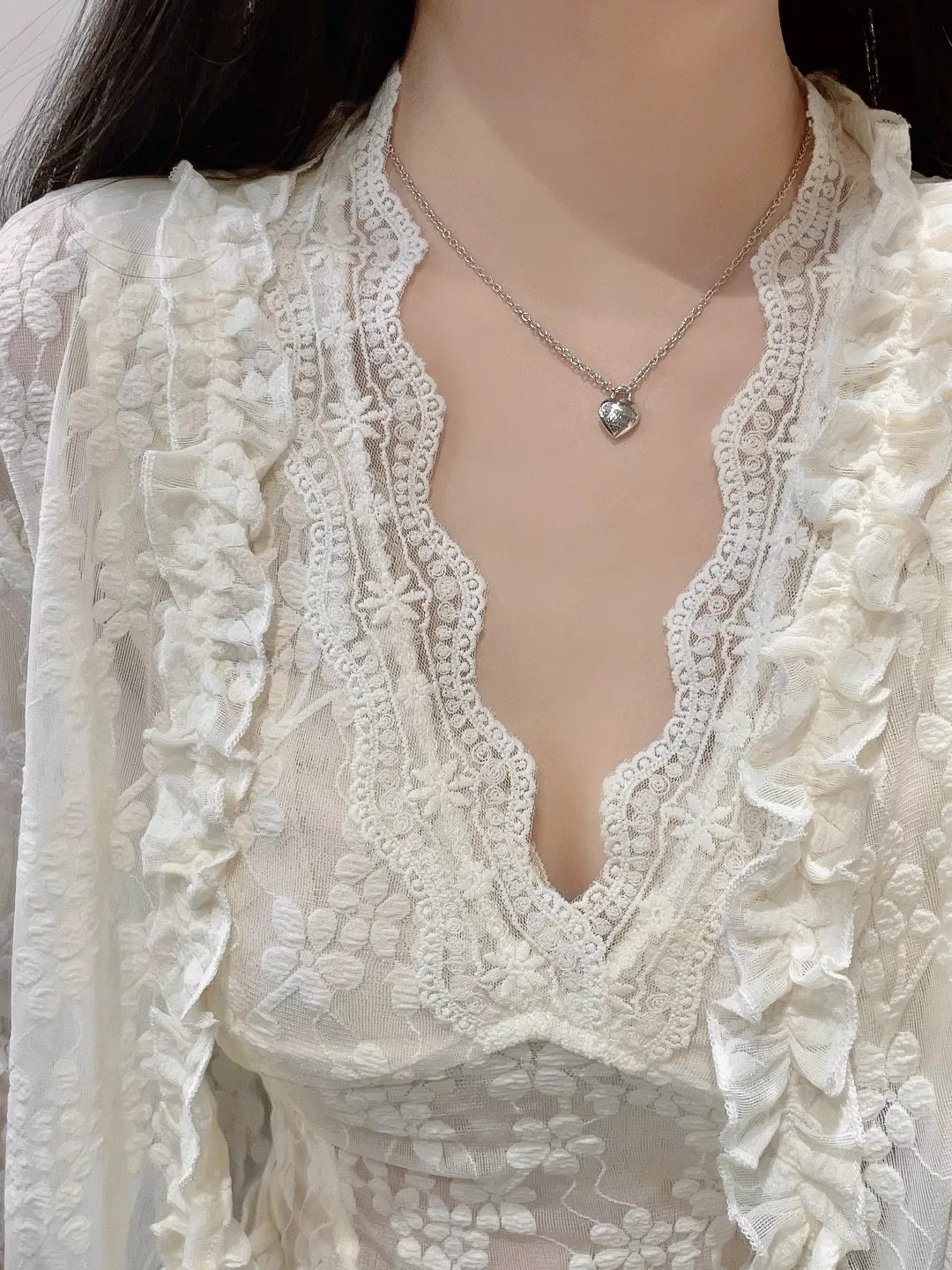 티파니앤코 더블 하트 태그 미니 체인 목걸이 상세 이미지 10