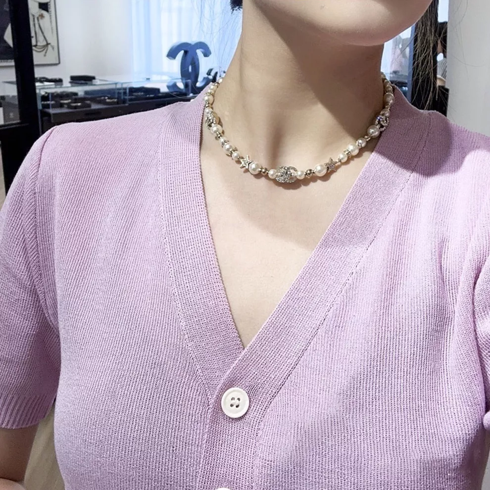 샤넬 진주 장식 더블씨 스타 초커 상세 이미지 7