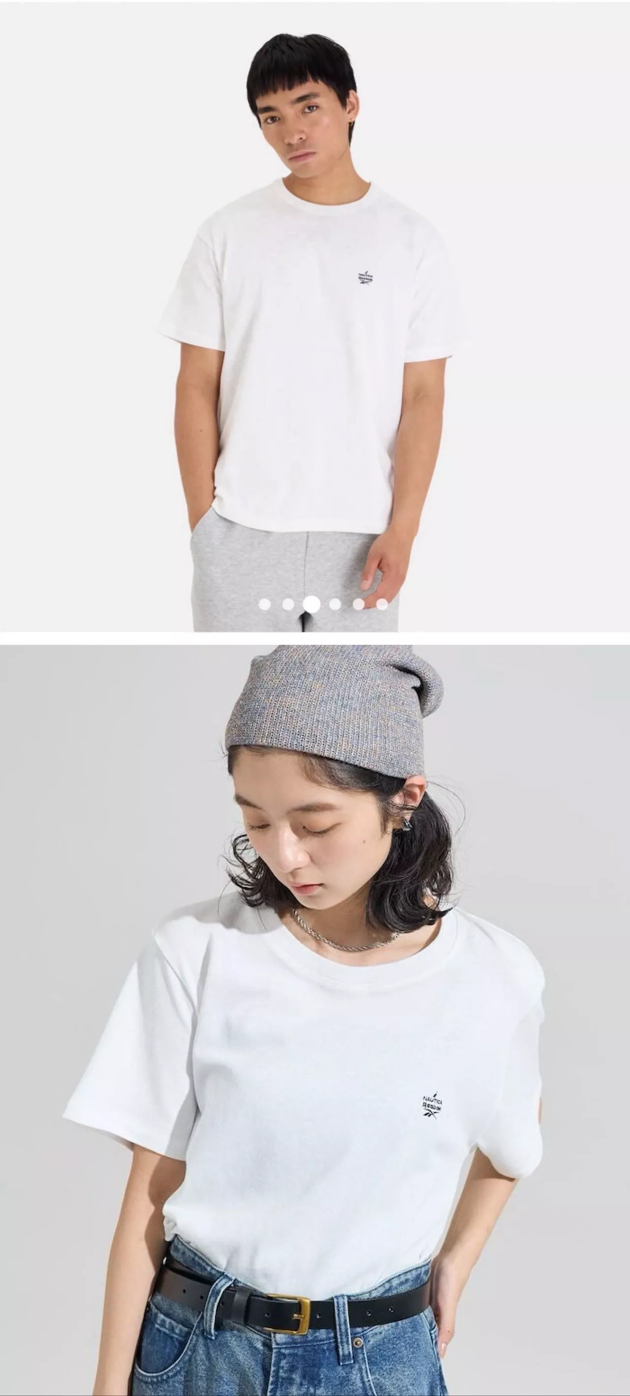 노티카 리복 콜라보 자수 로고 반소매 티셔츠 상세 이미지 19