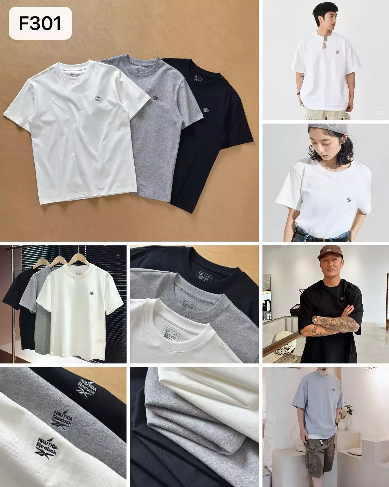 노티카 리복 콜라보 자수 로고 반소매 티셔츠 상세 이미지 9