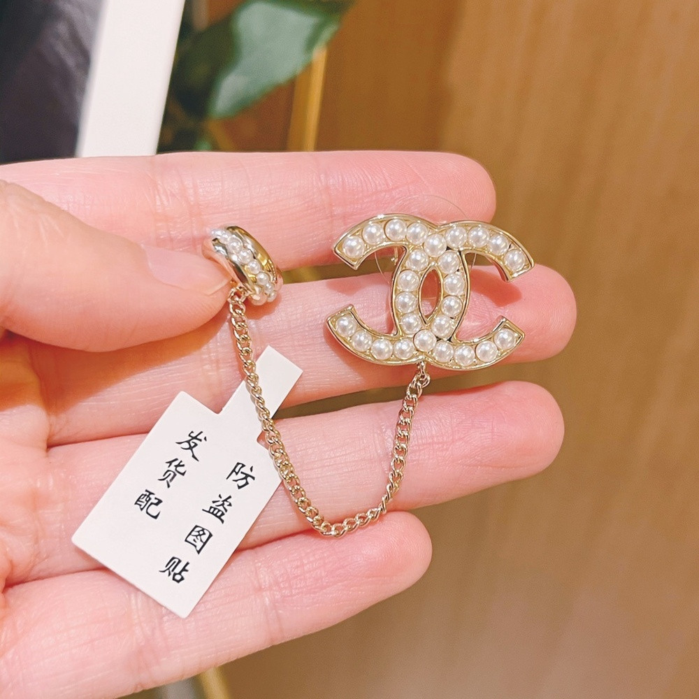 샤넬 미니 진주 체인 이어커프 스타일 이어링