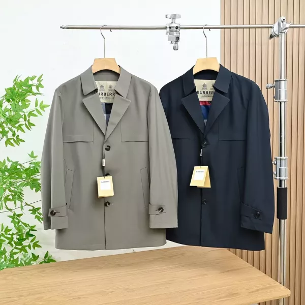 버버리 남성 비즈니스 캐주얼 미들 기장 트렌치 코트