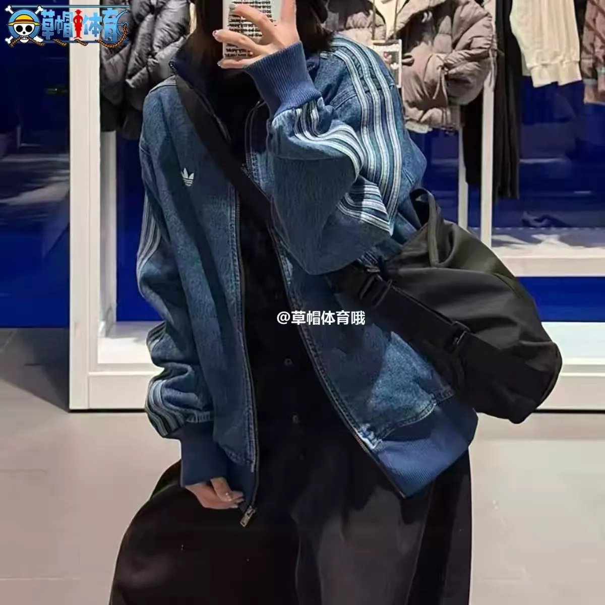 아디다스 삼선 워싱 데님 집업 재킷 상세 이미지 12