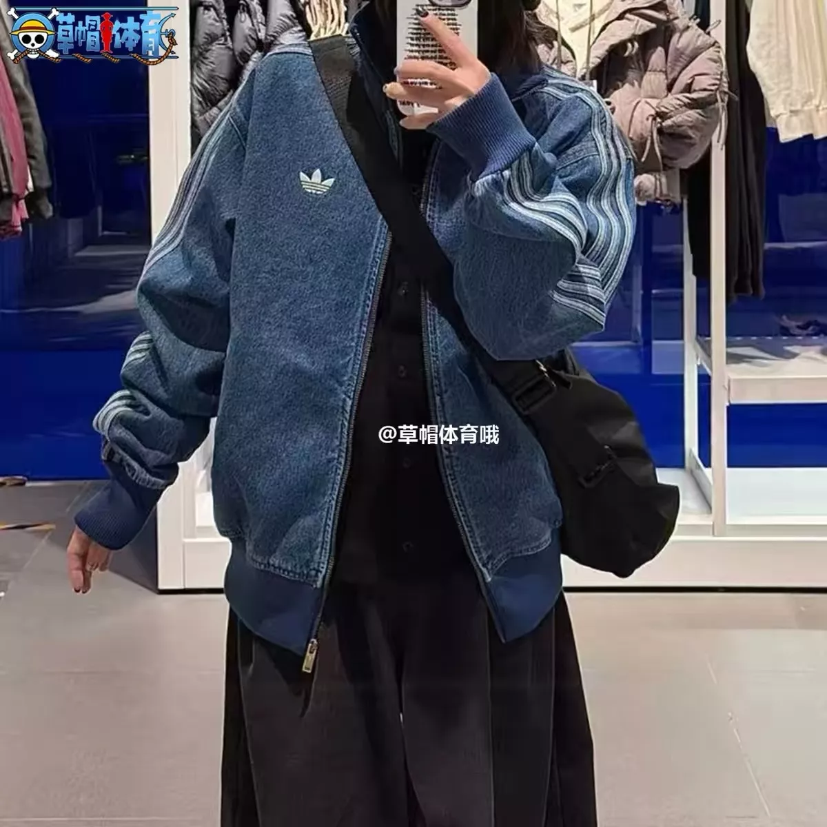 아디다스 삼선 워싱 데님 집업 재킷 상세 이미지 14