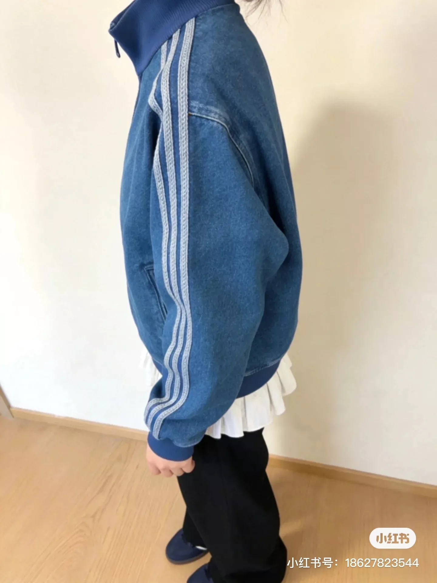아디다스 삼선 워싱 데님 집업 재킷 상세 이미지 17