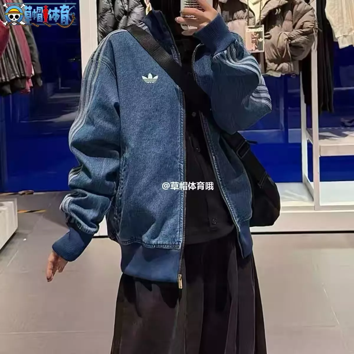 아디다스 삼선 워싱 데님 집업 재킷 상세 이미지 13