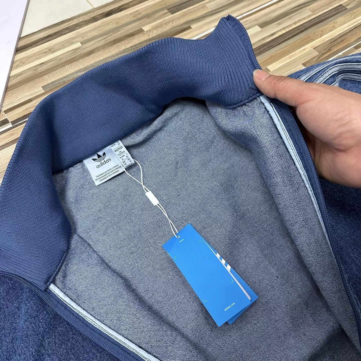 아디다스 삼선 워싱 데님 집업 재킷 상세 이미지 10