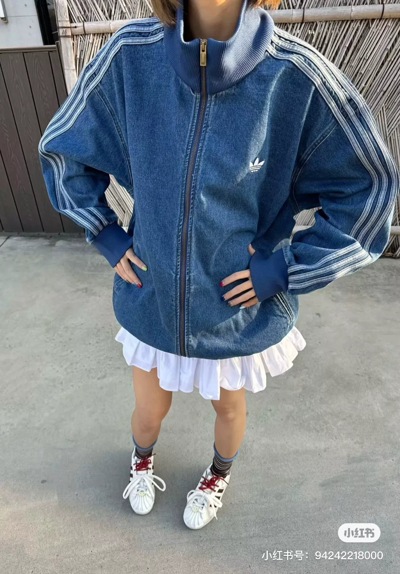 아디다스 삼선 워싱 데님 집업 재킷 상세 이미지 18