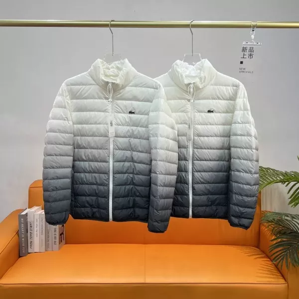라코스테 그라데이션 하이넥 경량 패딩 점퍼