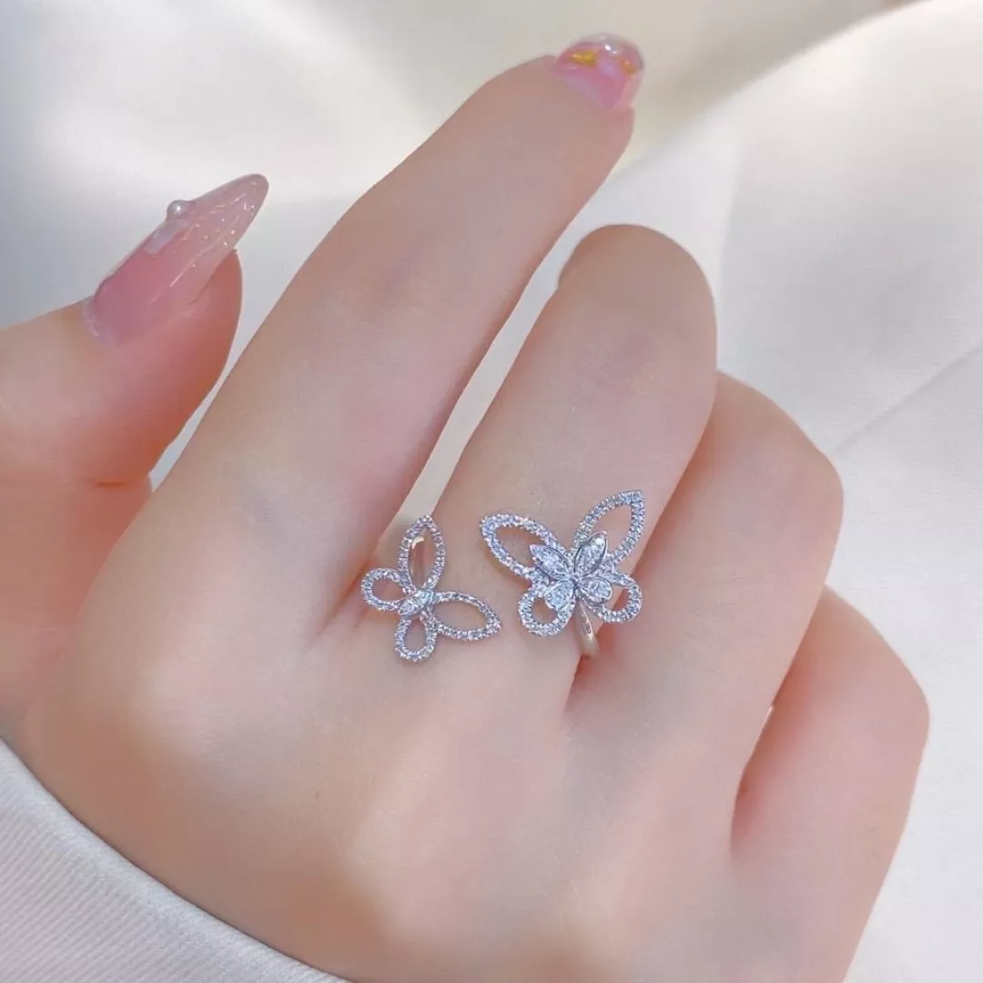 노브랜드 더블 버터플라이 실버 링 상세 이미지 17