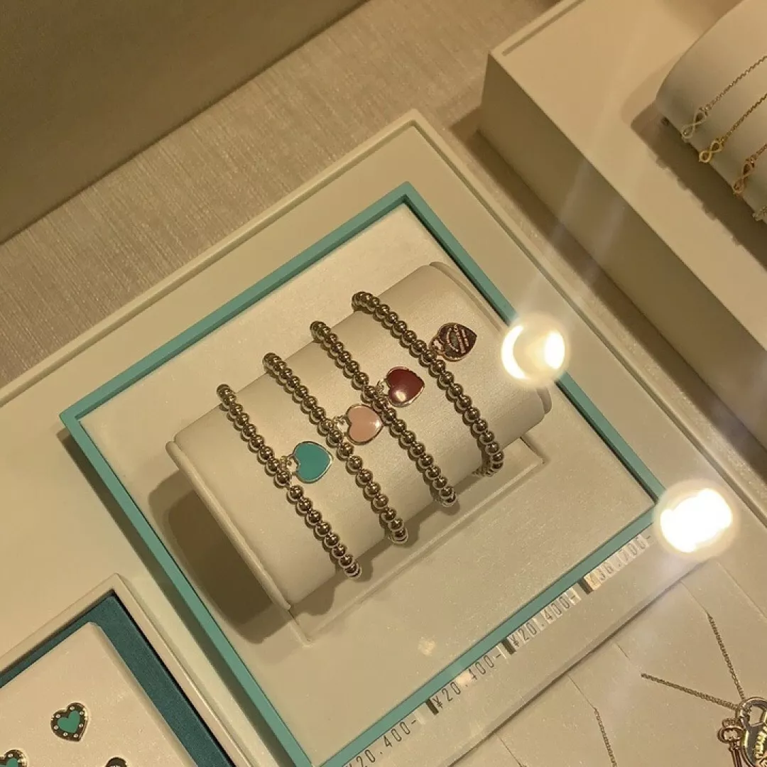 티파니앤코 하트 참 비즈 팔찌 목걸이 세트 상세 이미지 9