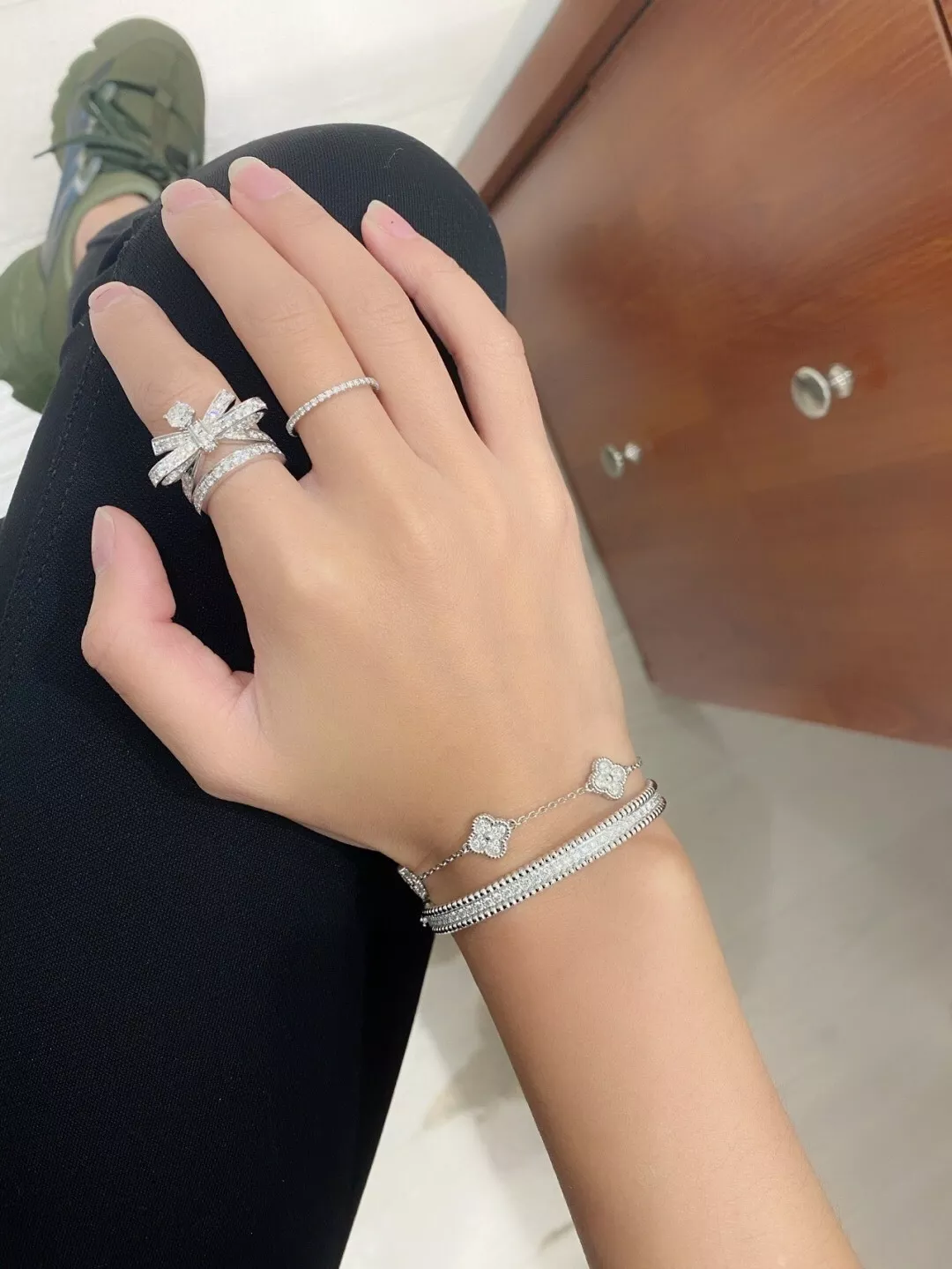 샤넬 리본 모티브 풀다이아 링 상세 이미지 7