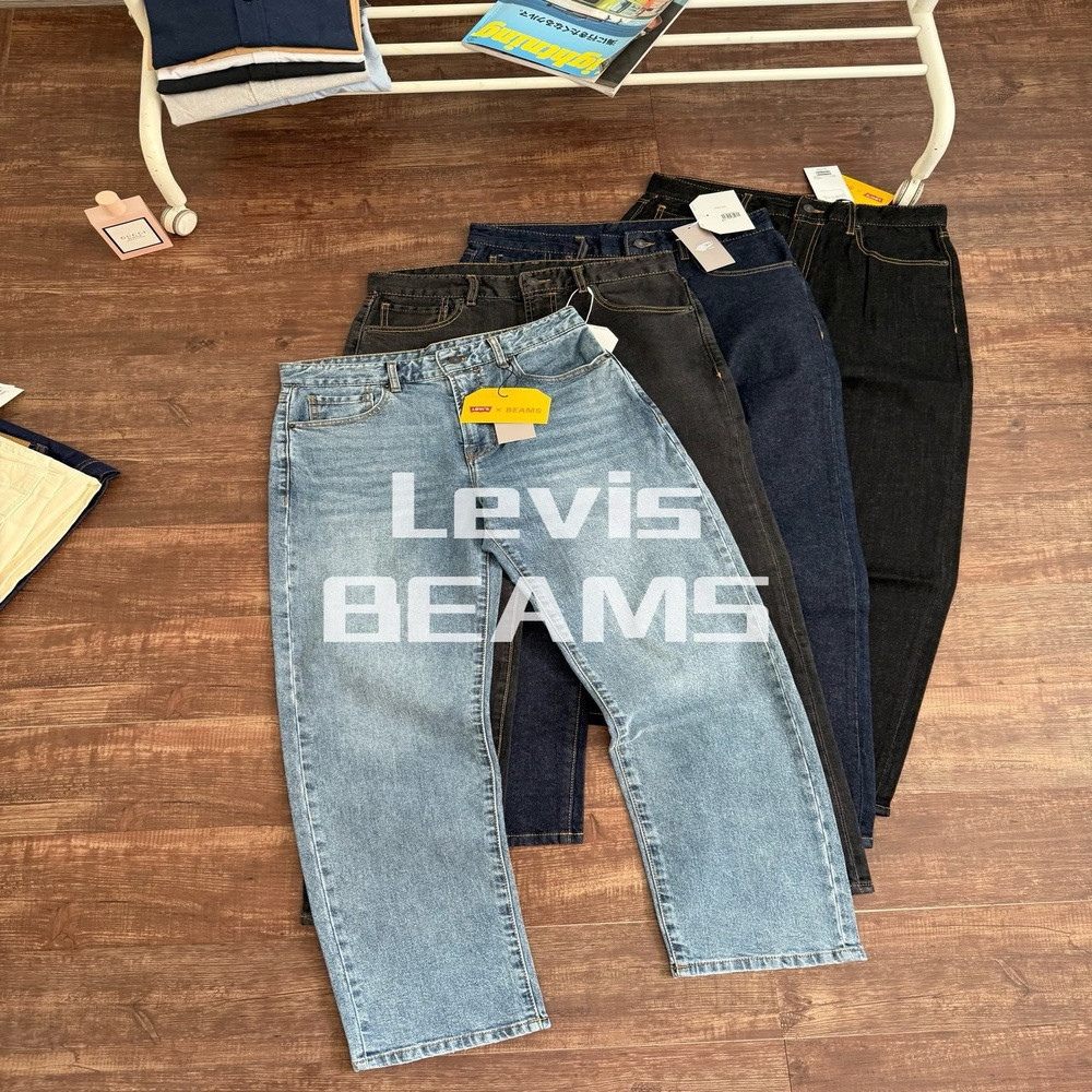 리바이스 빔스 콜라보 슈퍼 와이드 워싱 데님 팬츠