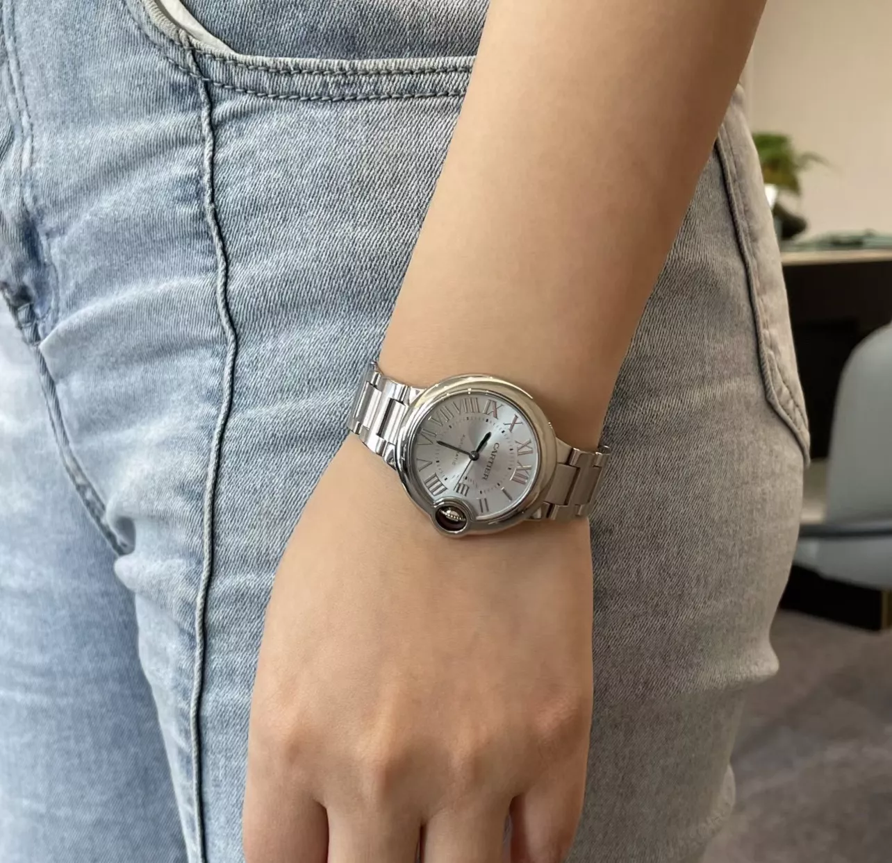 까르띠에 블루벌룬 아이스블루 다이얼 메탈 워치 상세 이미지 19