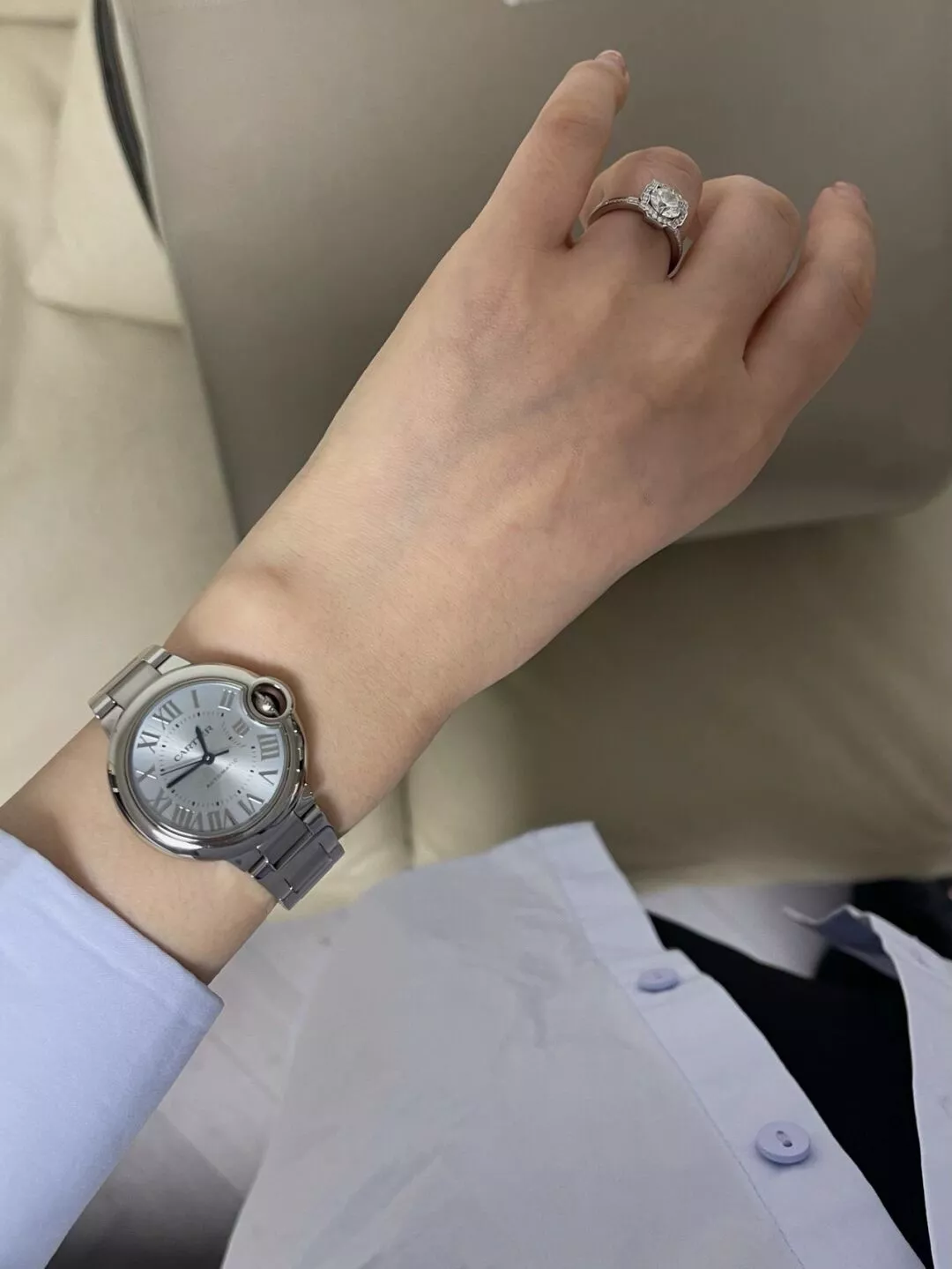 까르띠에 블루벌룬 아이스블루 다이얼 메탈 워치 상세 이미지 15