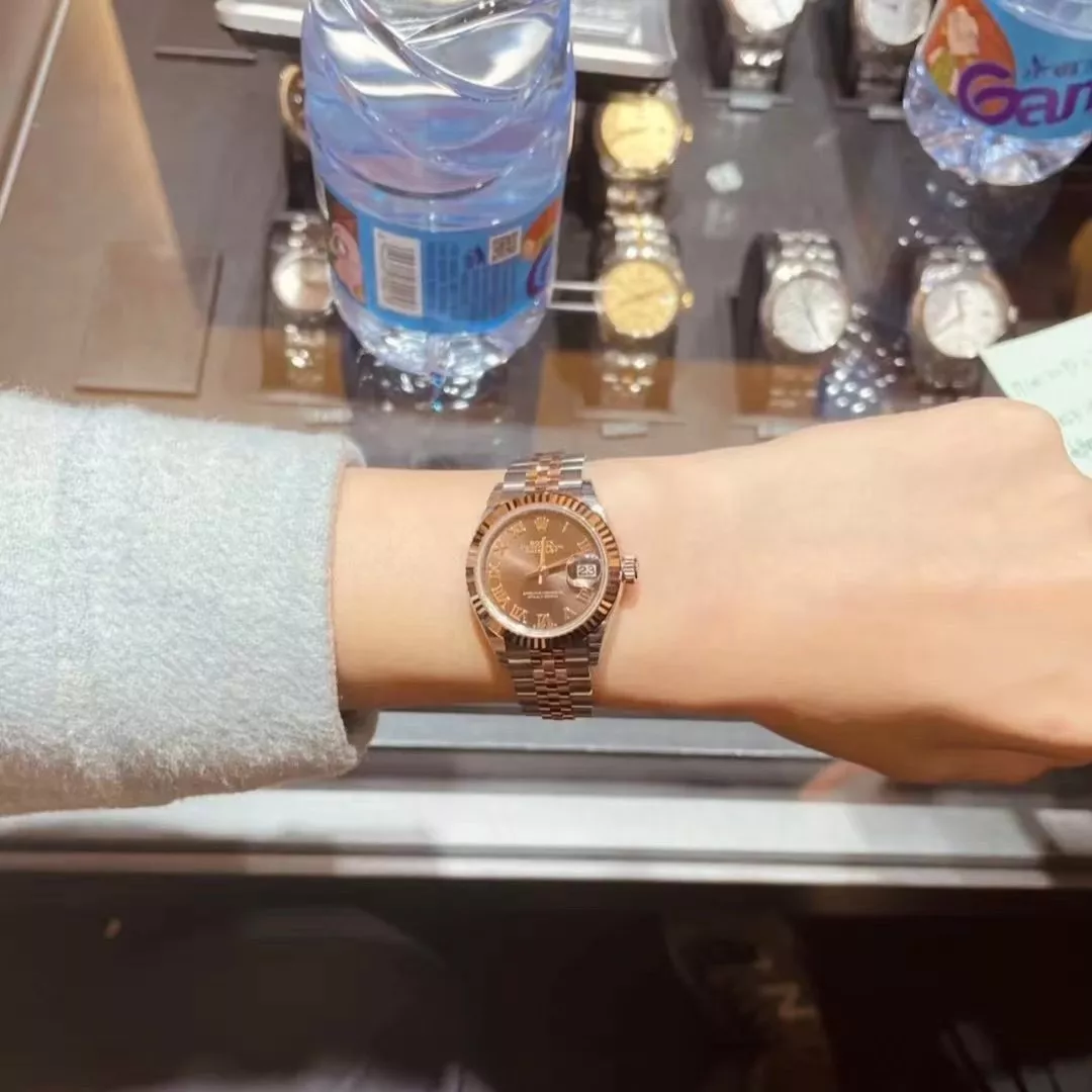 롤렉스 초콜릿 다이얼 로마 인덱스 메탈 워치 상세 이미지 24