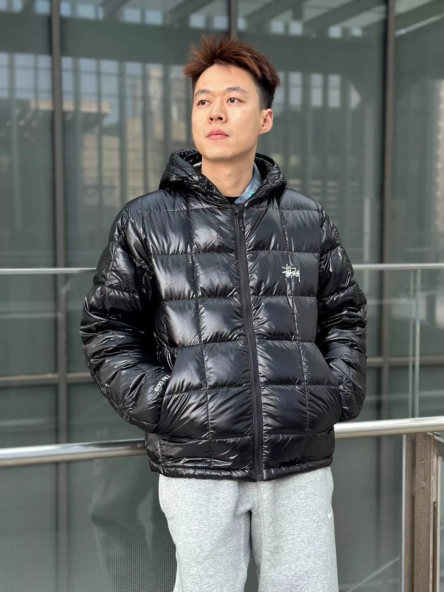 스투시 로고 히든포켓 후드 패딩 재킷 상세 이미지 10