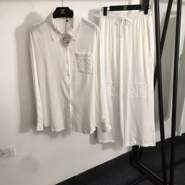 로에베 리넨 홈웨어 셔츠 와이드 팬츠 세트
