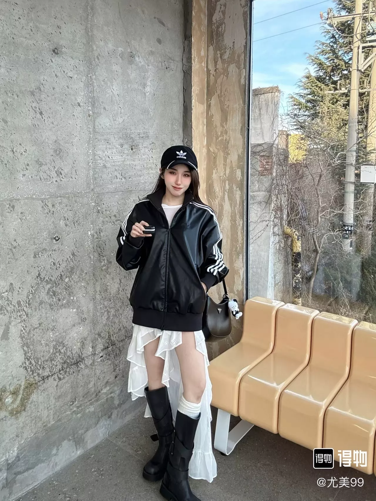 아디다스 삼선 포인트 레더 트랙 재킷 상세 이미지 9
