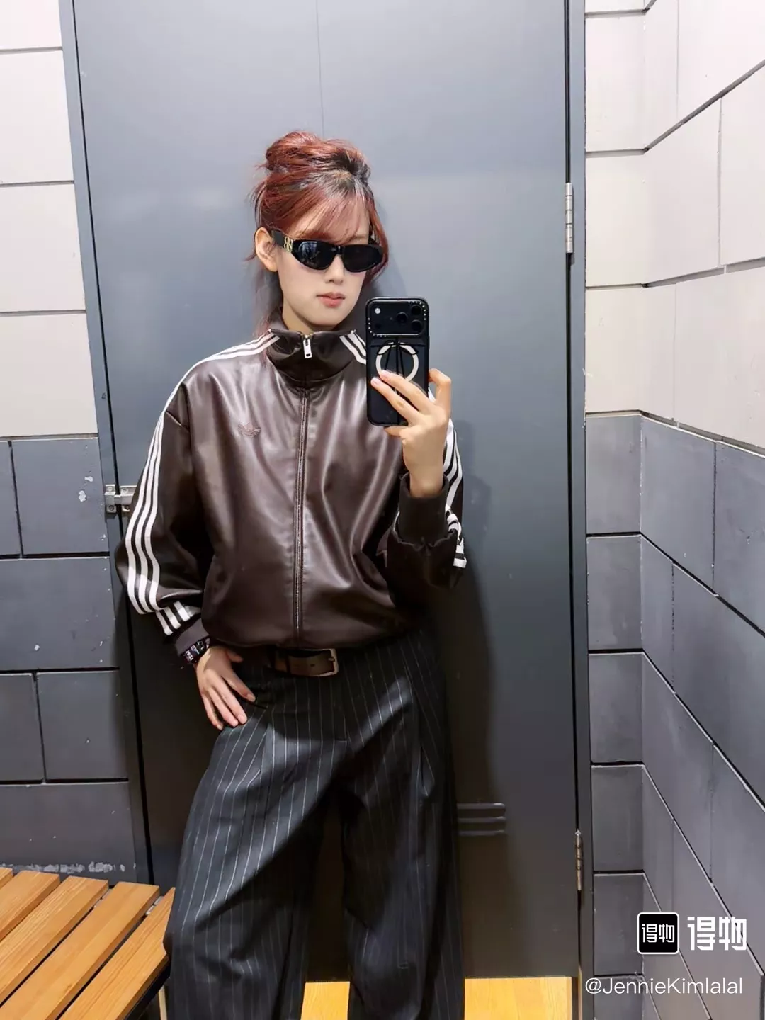 아디다스 삼선 포인트 레더 트랙 재킷 상세 이미지 2