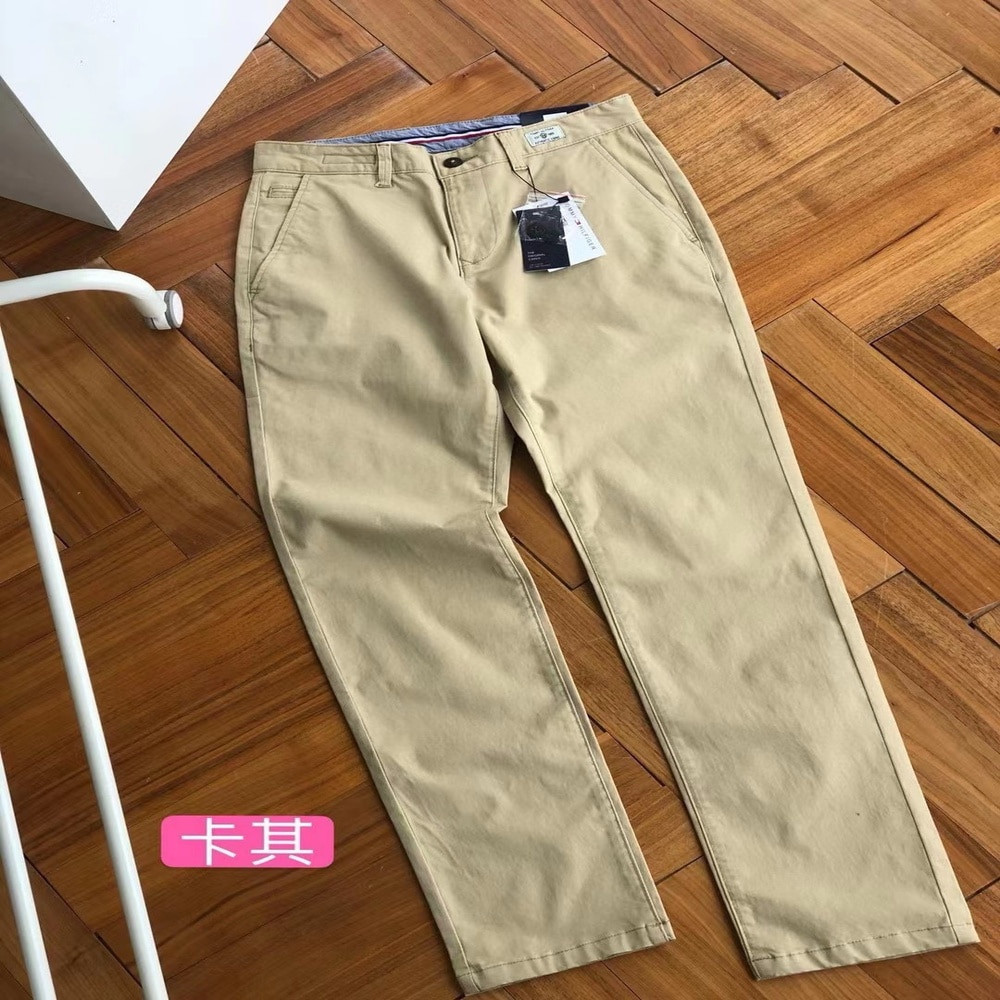 타미힐피거 클래식 솔리드 미세스판 일자 팬츠