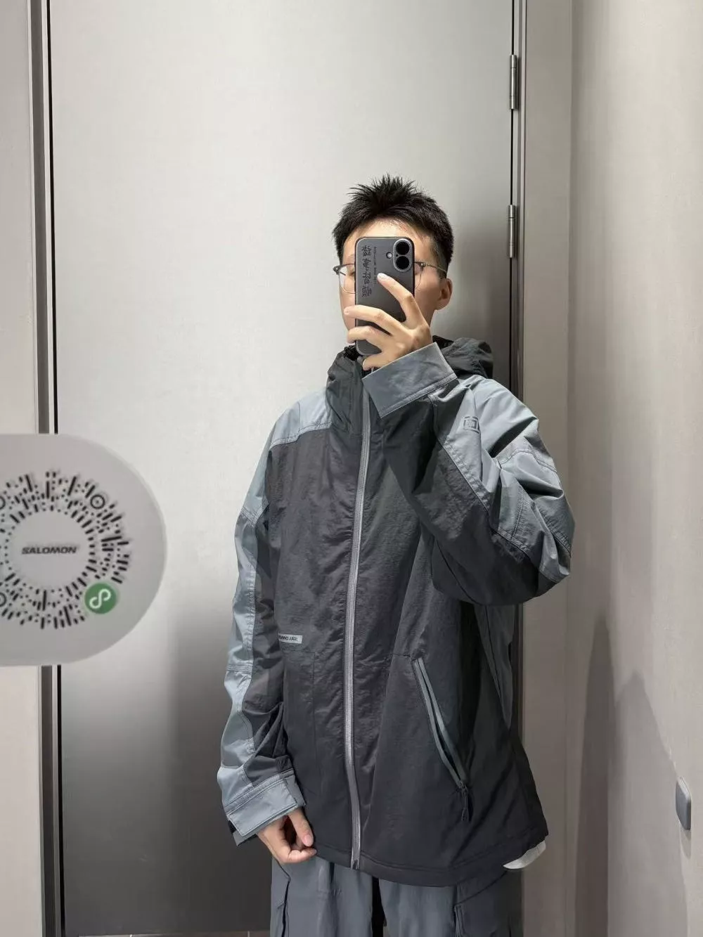 살로몬 아웃도어 방풍 배색 후드 재킷 상세 이미지 46