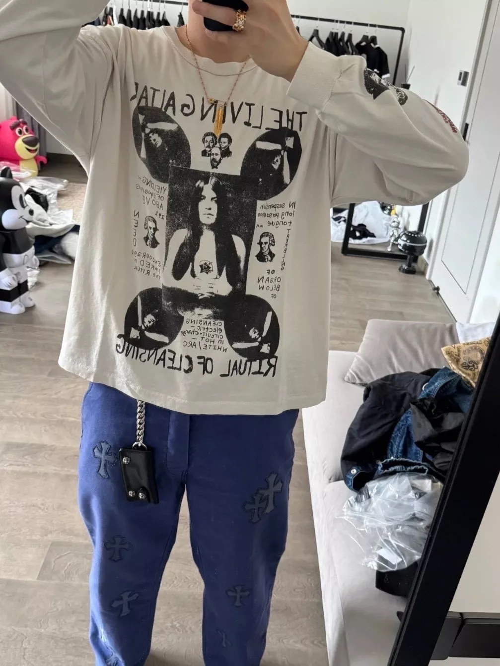 엔팡리쉬데프리메 빈티지 인물 프린팅 워싱 긴소매 상세 이미지 32