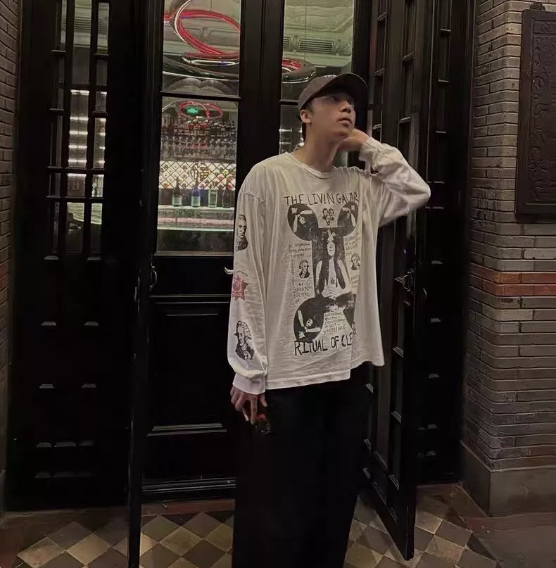 엔팡리쉬데프리메 빈티지 인물 프린팅 워싱 긴소매 상세 이미지 24