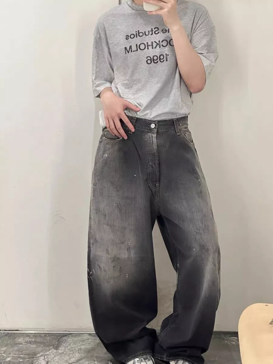 노브랜드 핸드 페인팅 워싱 배기 데님 팬츠 상세 이미지 27