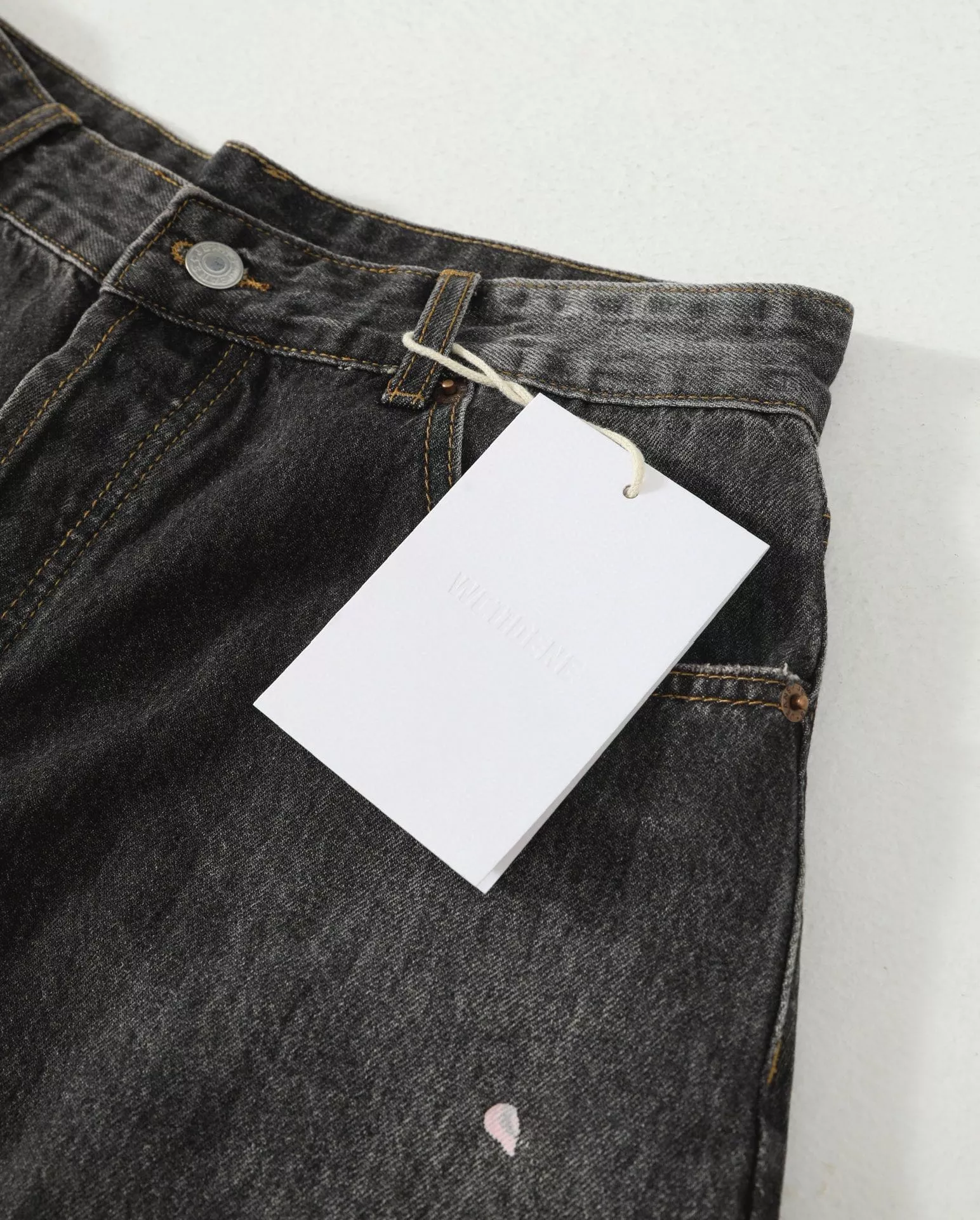 노브랜드 핸드 페인팅 워싱 배기 데님 팬츠 상세 이미지 13