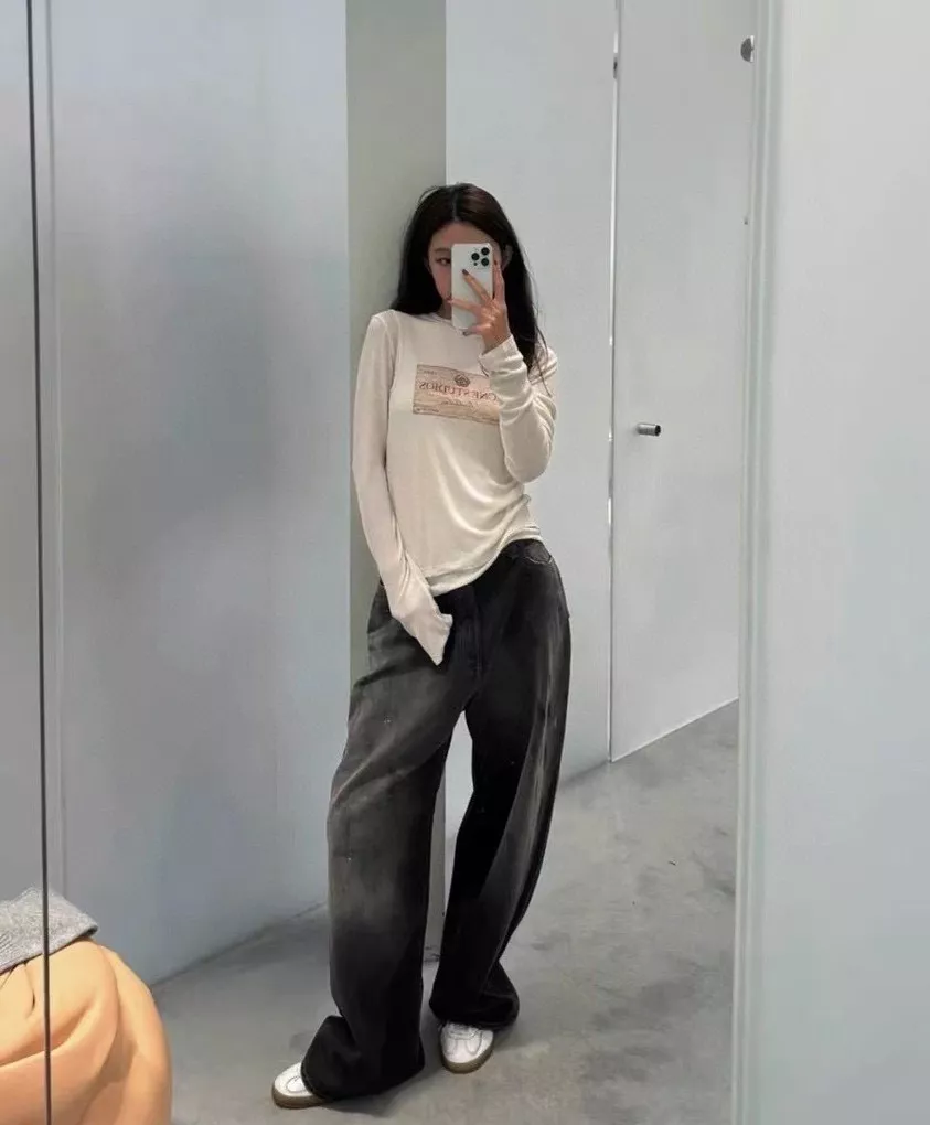 노브랜드 핸드 페인팅 워싱 배기 데님 팬츠 상세 이미지 28