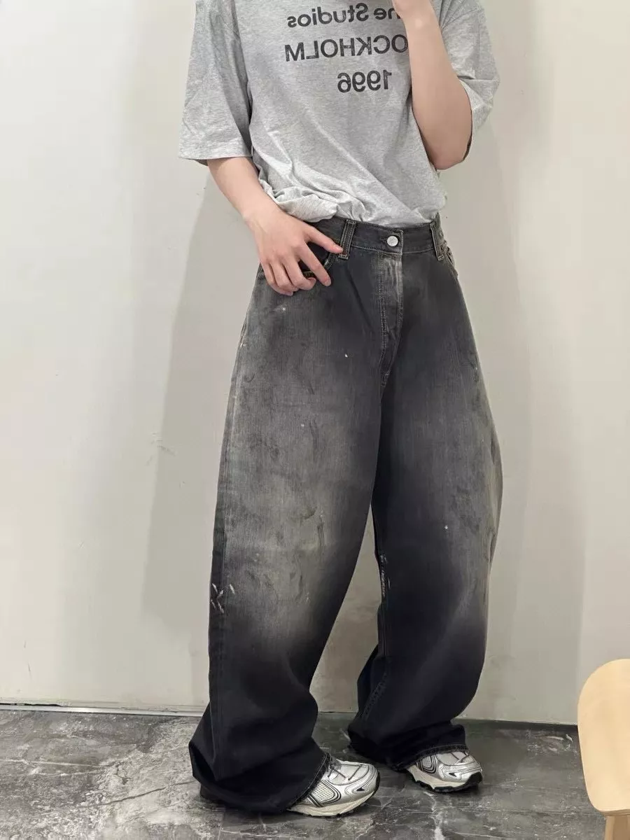 노브랜드 핸드 페인팅 워싱 배기 데님 팬츠 상세 이미지 16