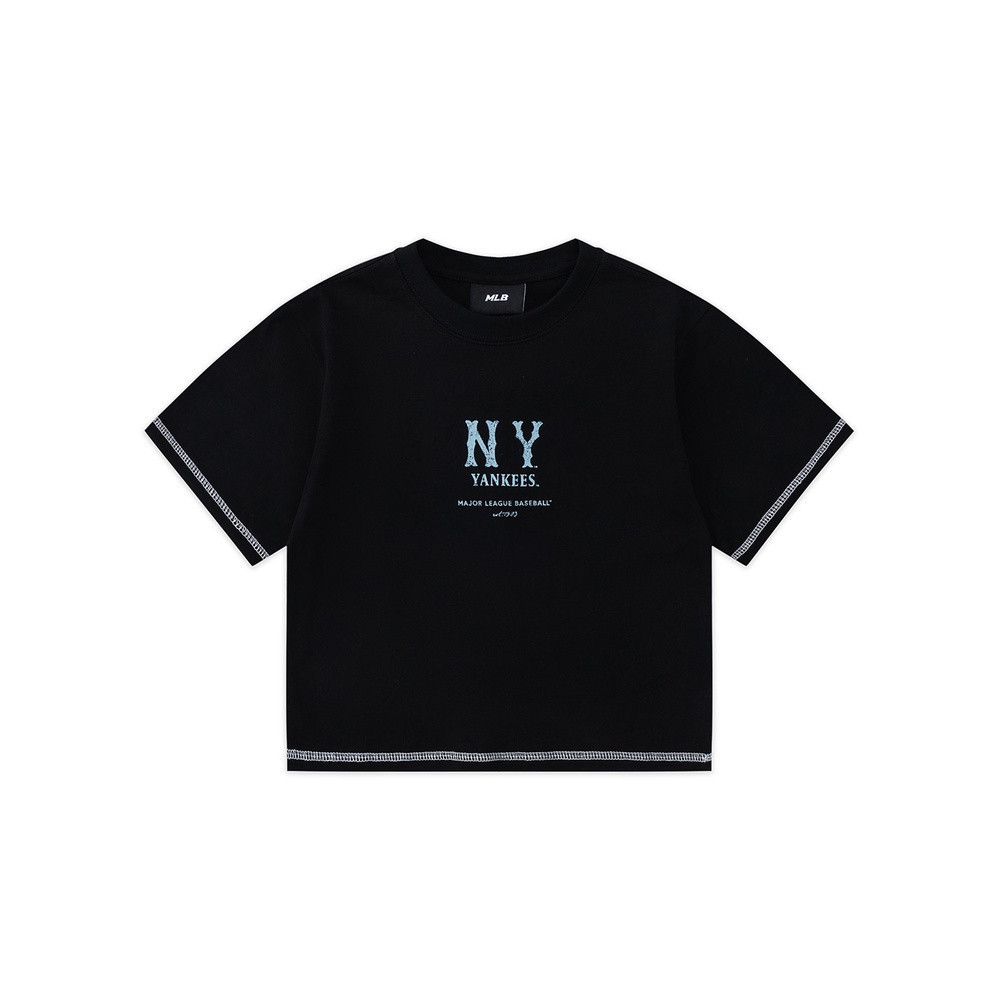 엠엘비 NY 레터링 크롭 반소매 티셔츠
