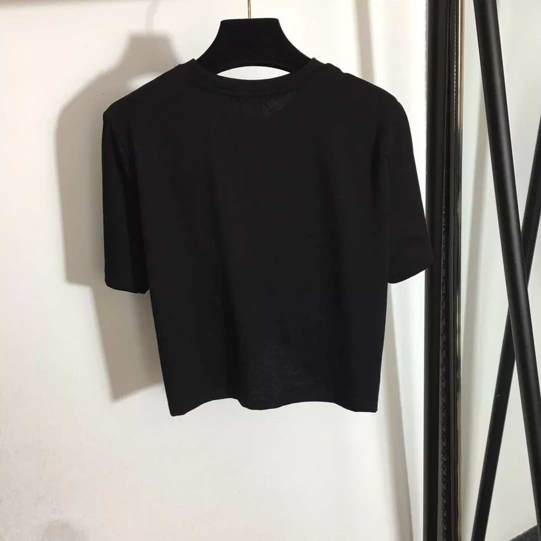 베르사체 금속 장식 크롭 반소매 티셔츠 상세 이미지 2