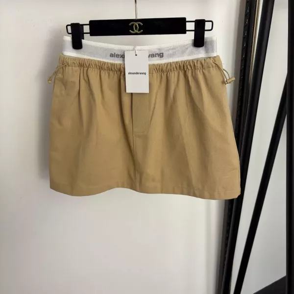 알렉산더왕 로고 밴딩 드로스트링 하이웨이스트 스커트