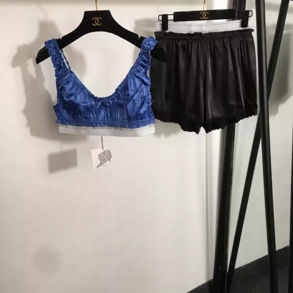 알렉산더왕 레터링 밴드 크롭 탑 반바지 세트