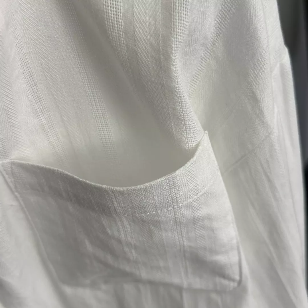 디올 벌 자수 진주 버튼 레이스 후드 린넨 셔츠 상세 이미지 6