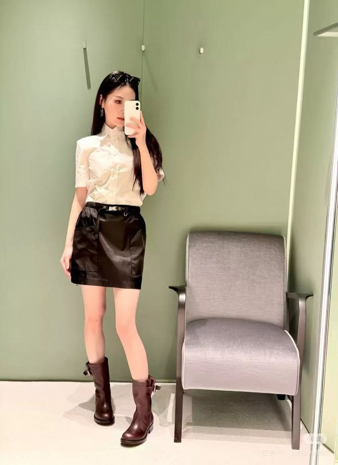 프라다 안전 버클 벨트 나일론 쇼트 스커트 상세 이미지 24