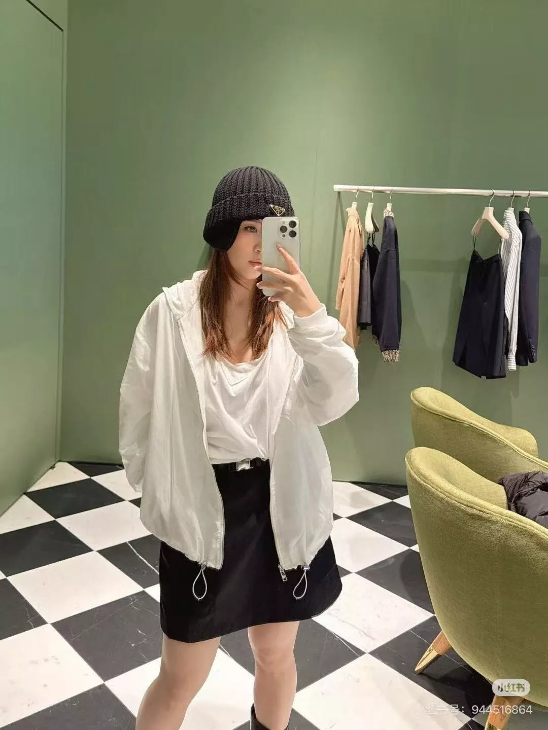 프라다 안전 버클 벨트 나일론 쇼트 스커트 상세 이미지 19