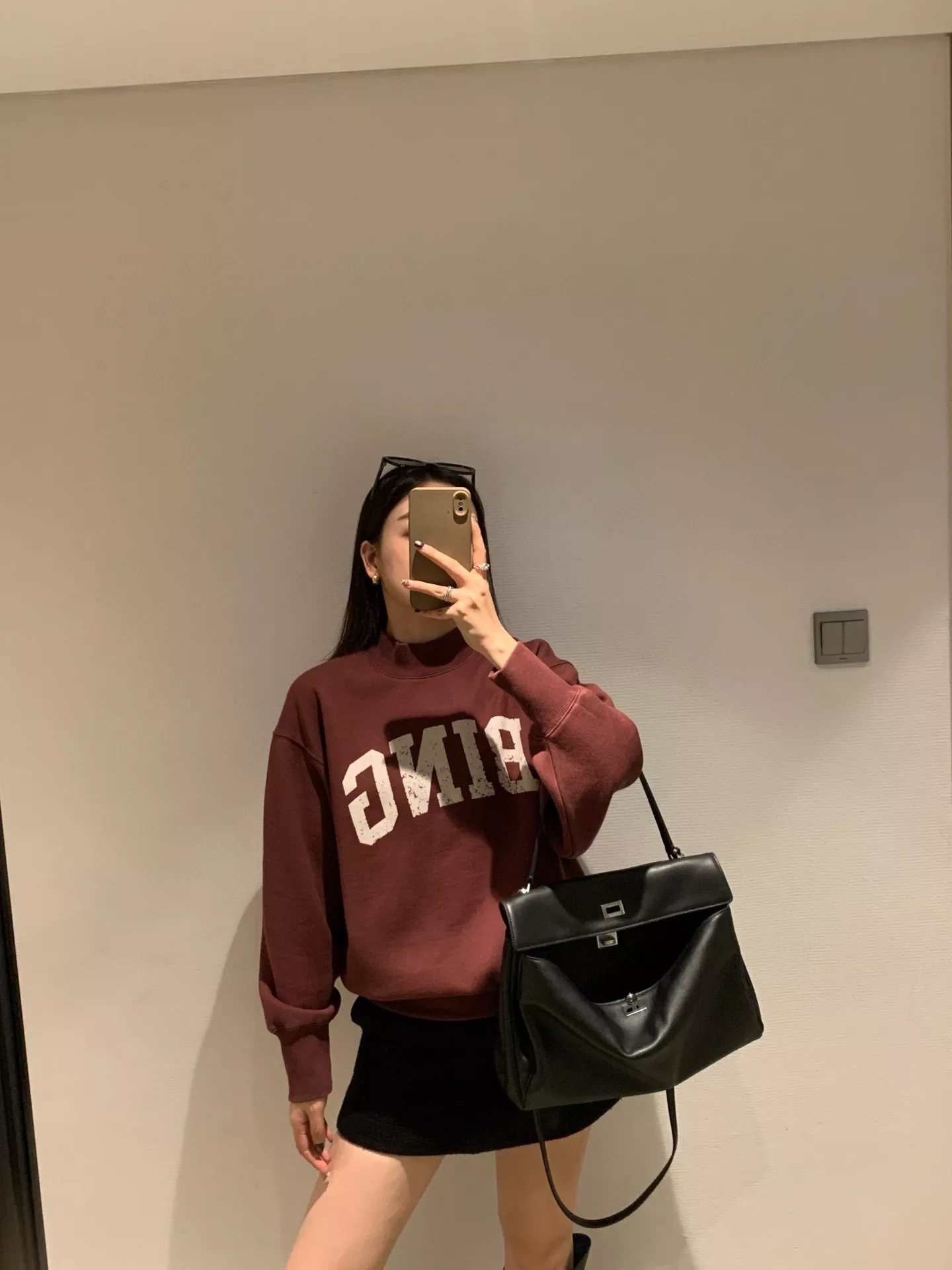 애니빙 빈티지 레터링 기모 맨투맨 상세 이미지 35