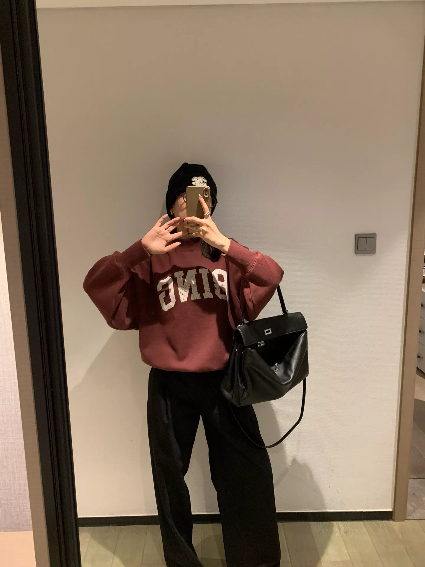 애니빙 빈티지 레터링 기모 맨투맨 상세 이미지 25