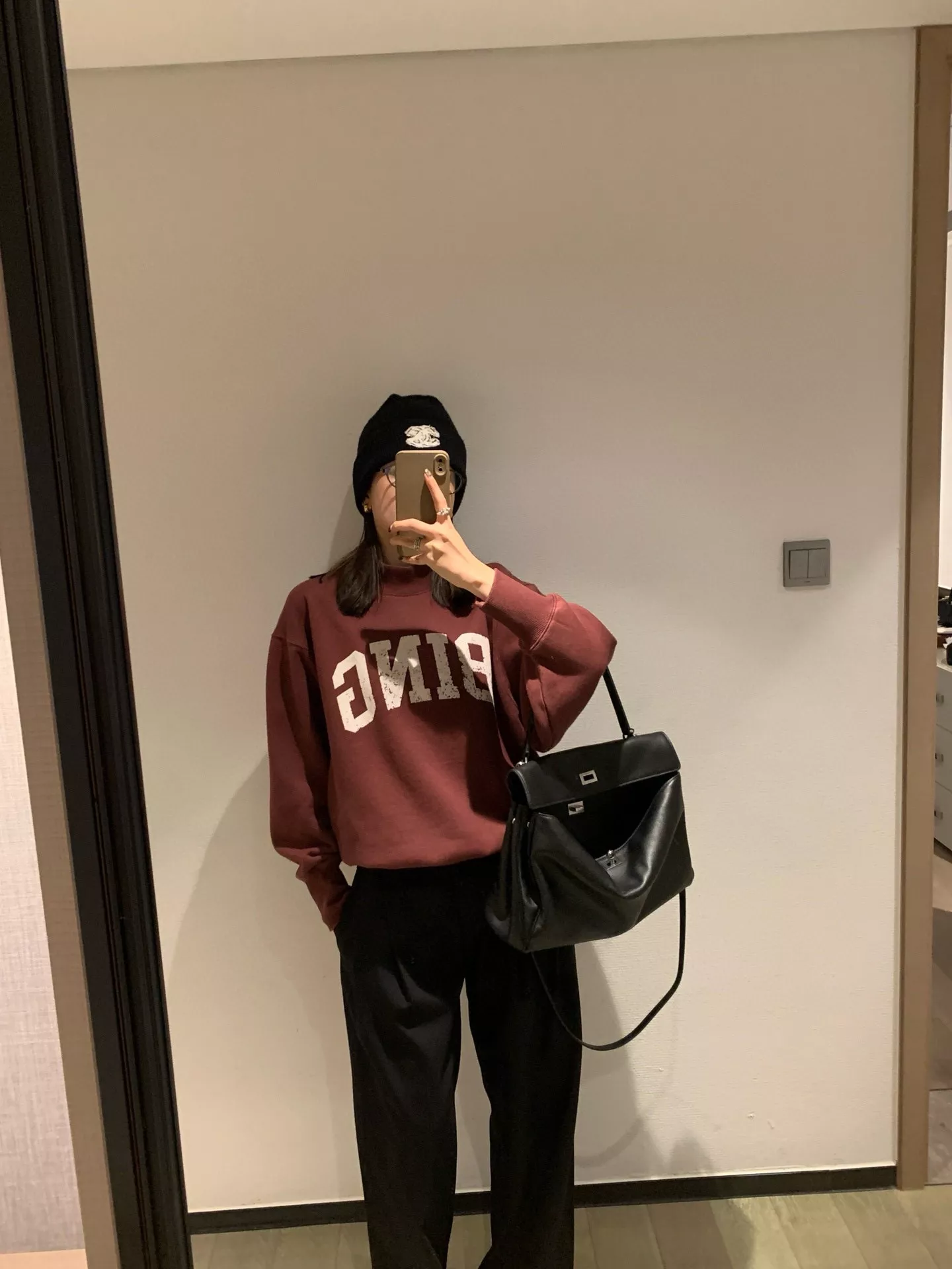 애니빙 빈티지 레터링 기모 맨투맨 상세 이미지 23