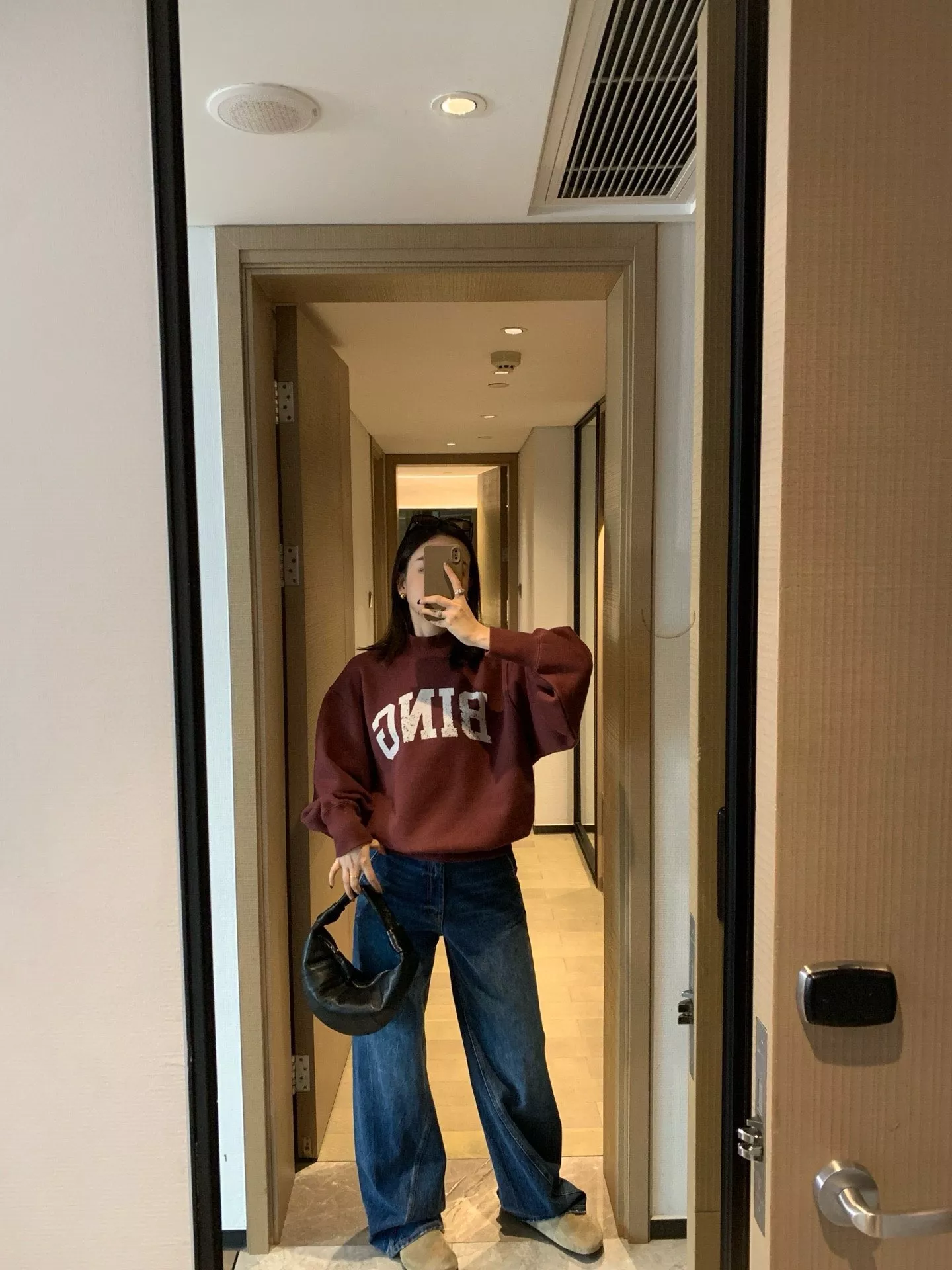 애니빙 빈티지 레터링 기모 맨투맨 상세 이미지 36