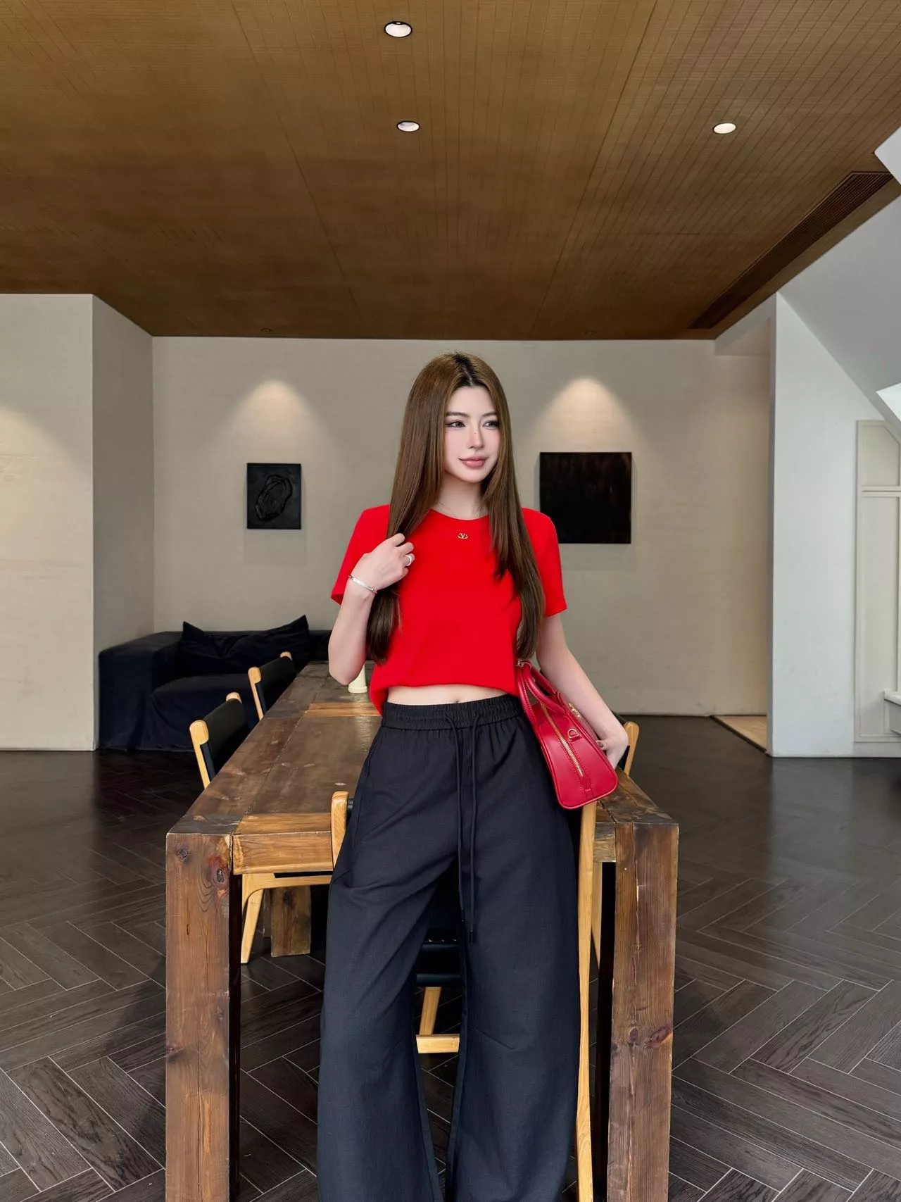 샤넬 여성 하이웨이스트 와이드 팬츠 상세 이미지 14