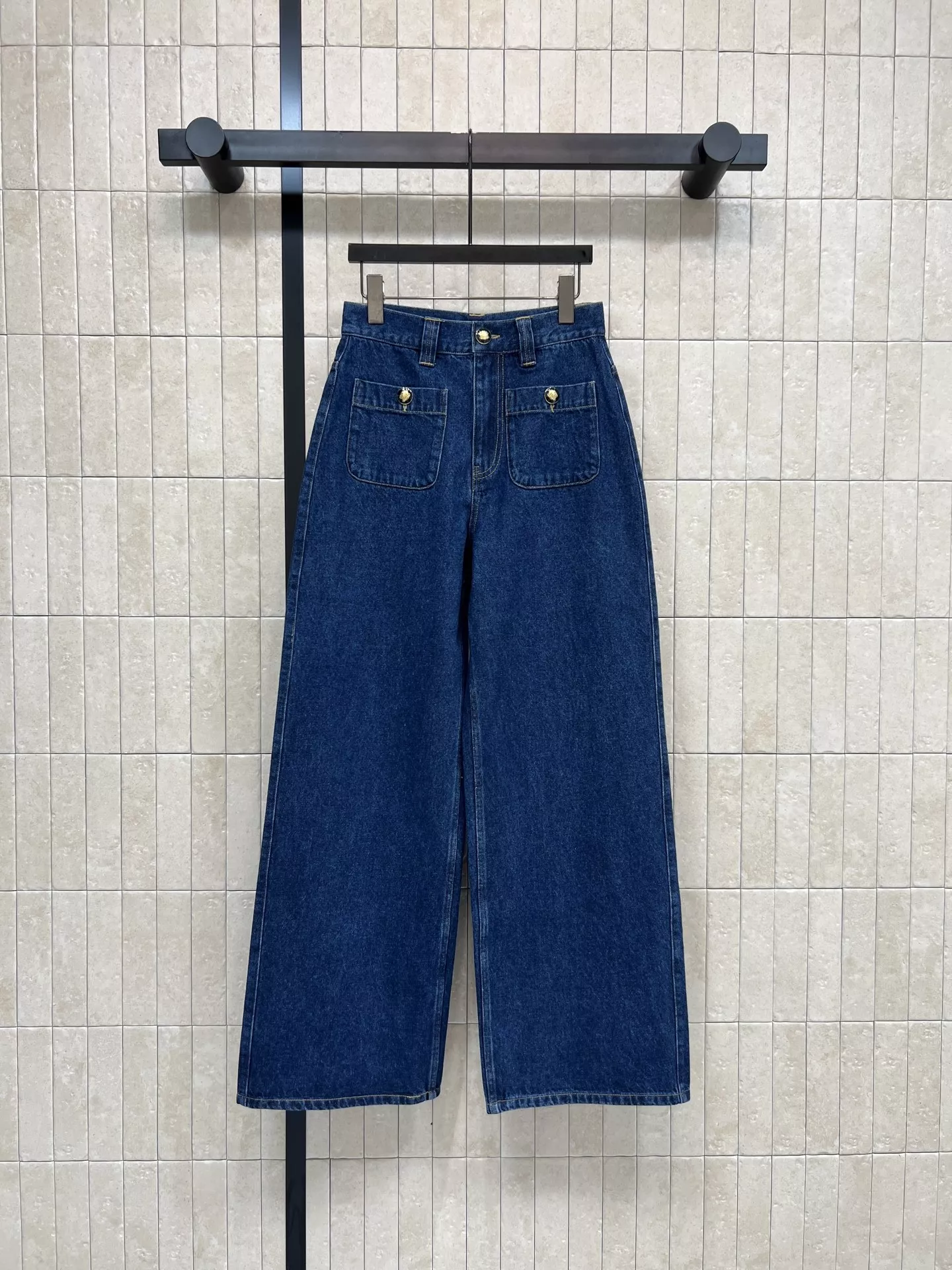노브랜드 프렌치 빈티지 하이웨이스트 와이드 데님 팬츠 상세 이미지 1