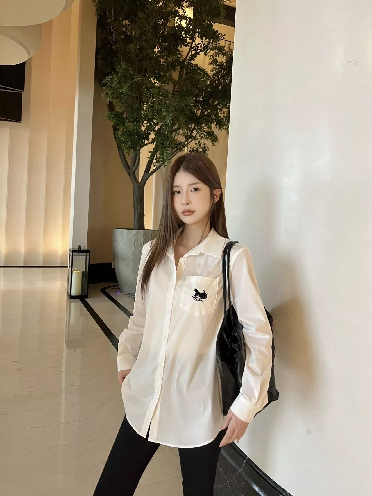 셀린느 포니 자수 긴소매 셔츠 상세 이미지 11