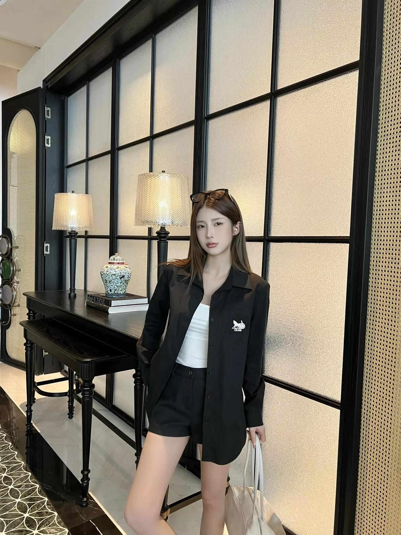 셀린느 포니 자수 긴소매 셔츠 상세 이미지 21
